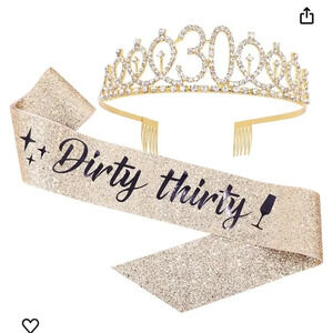 Dirty Thirty Crown and Sash New Unopened